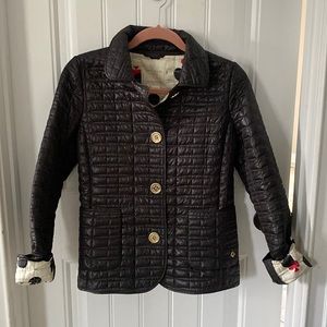 Kate Spade black quilted jacket with dot and spade lining Small